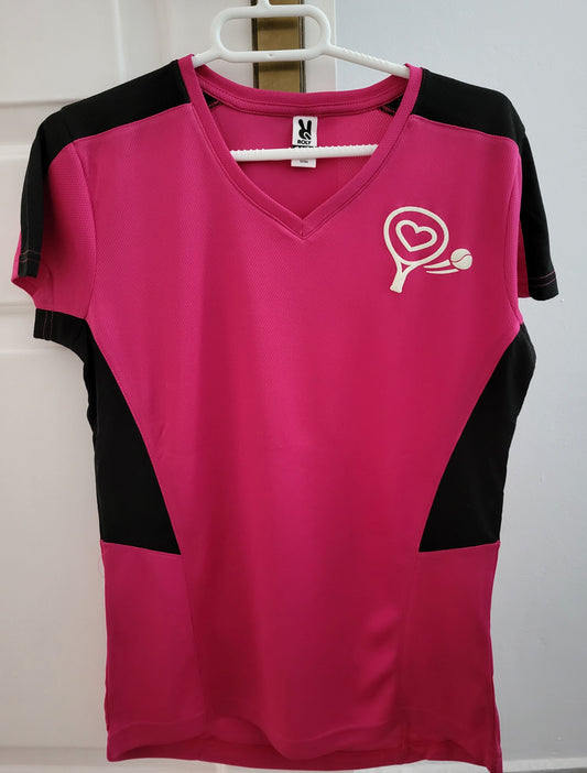 Women's Sport Shirt Block Colors / 3D Padel Racket Glow in the Dark