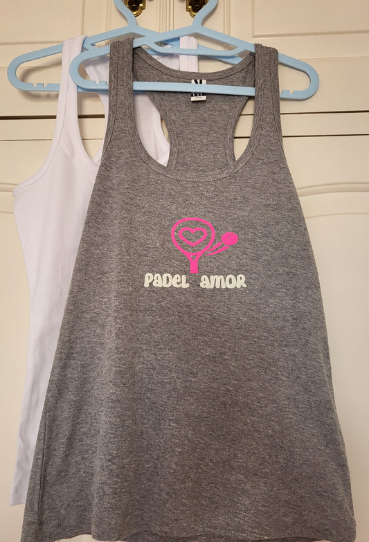 Women's Padel Tank – "Padel Amor" with Racket Design