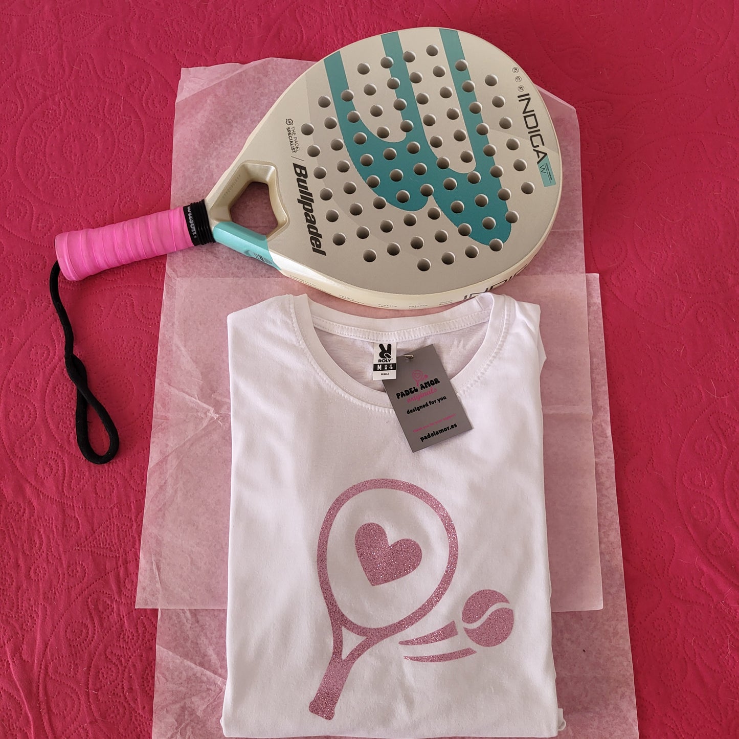 Pink Glitter Padel Racket Tee π