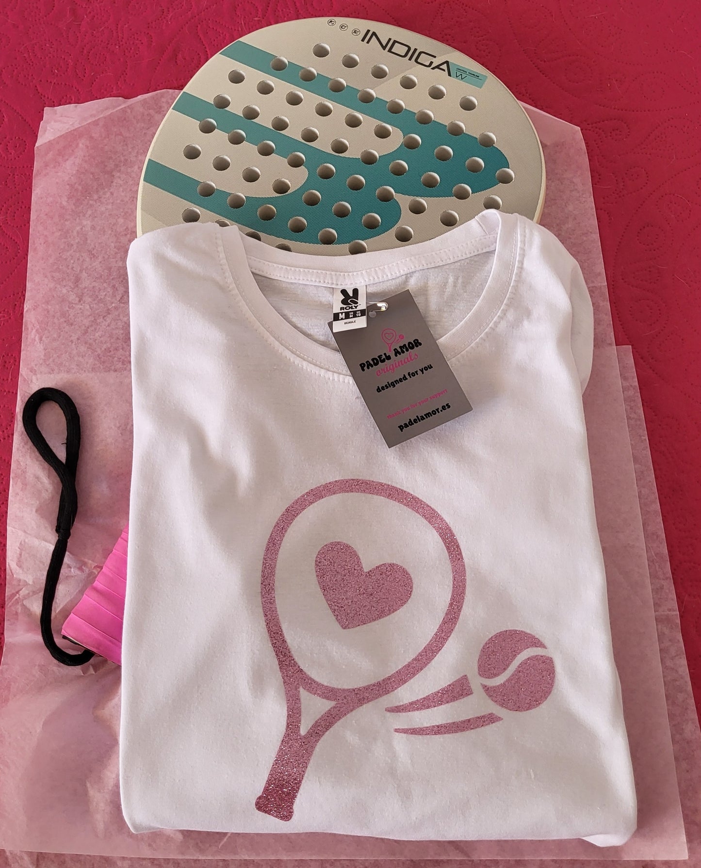Pink Glitter Padel Racket Tee π