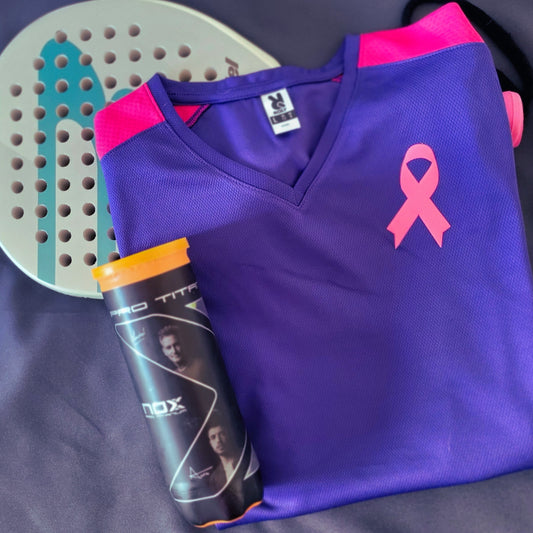 Camiseta Deportiva Mujer – Lazo Rosa Contra el Cáncer de Mama