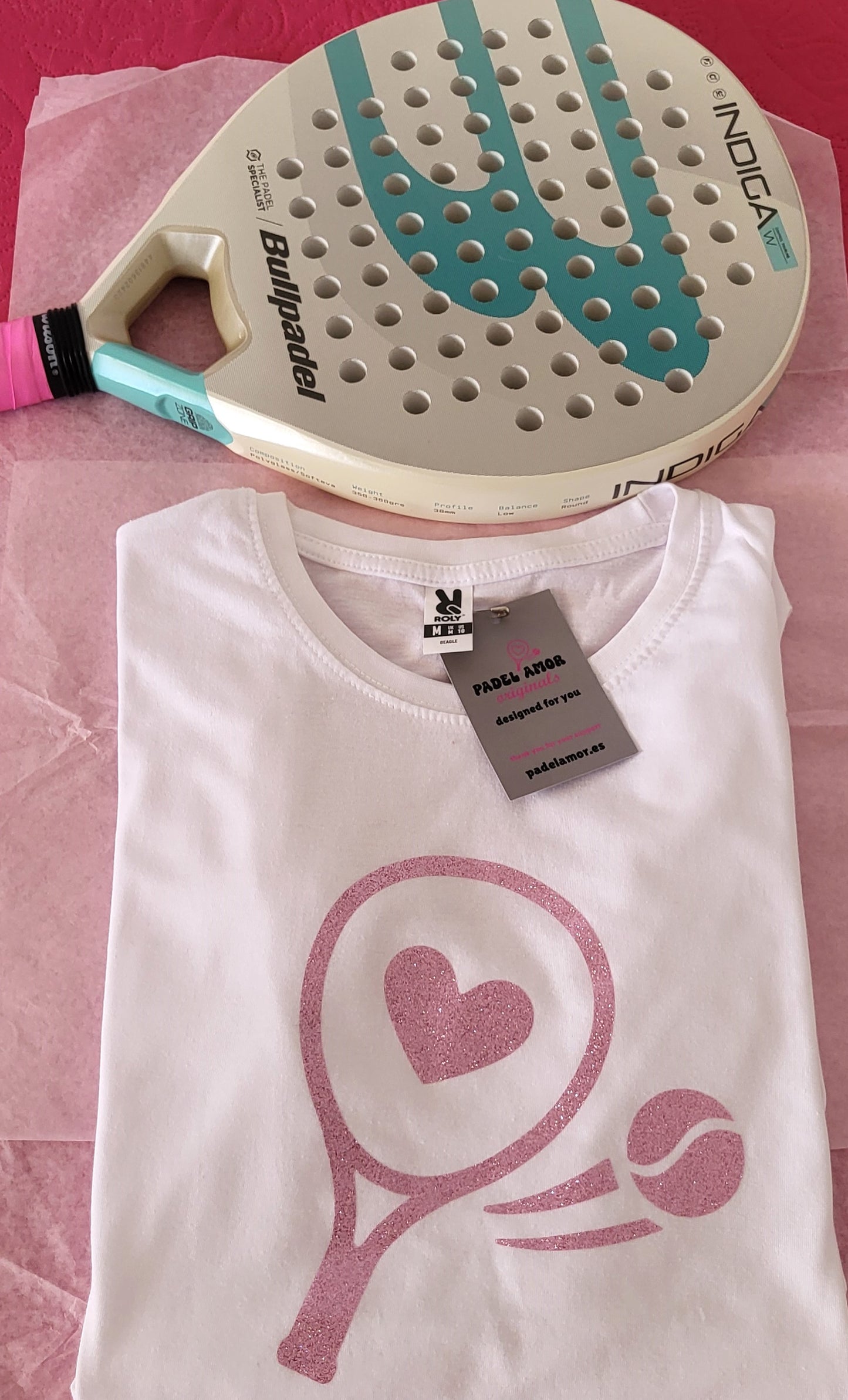 Pink Glitter Padel Racket Tee π