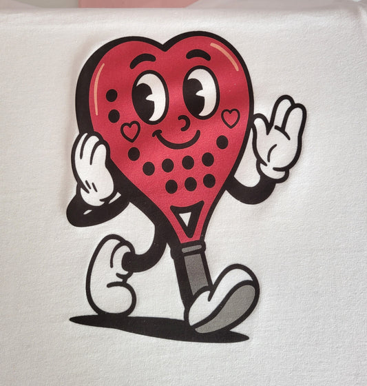 Padel Amor Cartoon Heart Racket Shirt