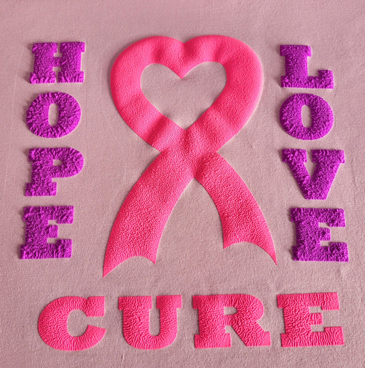 Hope Love Cure  Breast Cancer Awareness Tee