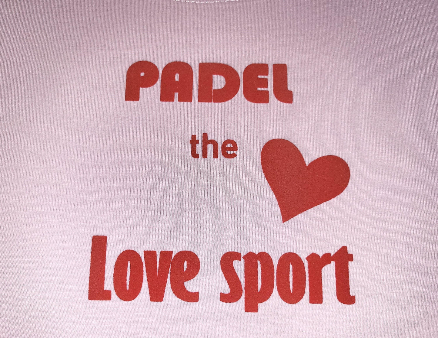 Padel the Love Sport - Red puff letters & red heart Unisex T-shirt