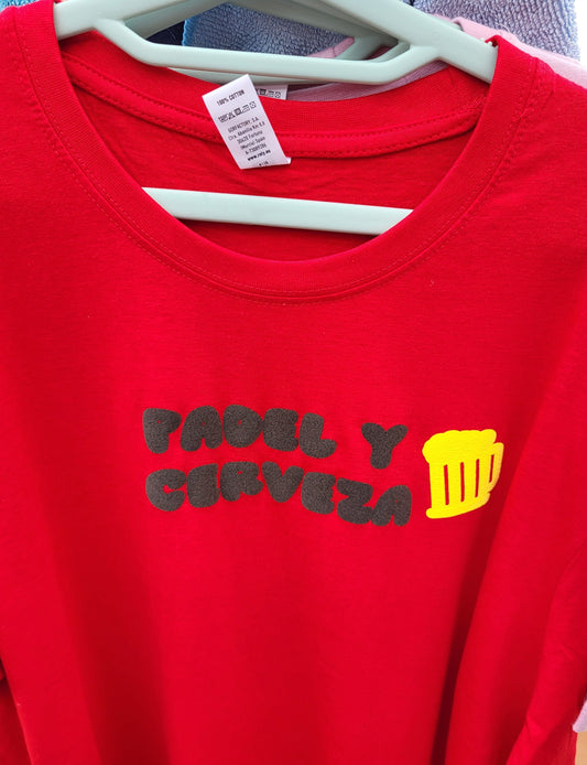 Padel Y Cerveza T-Shirt w/Beer mug  Padel & Beer