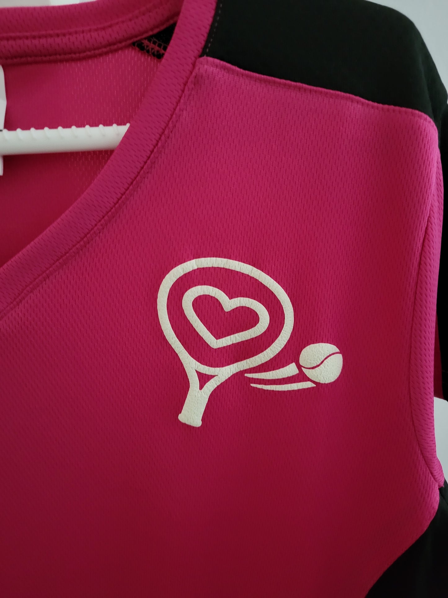 Women's Sport Shirt Block Colors / 3D Padel Racket Glow in the Dark