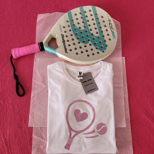 Pink Glitter Padel Racket Tee 💖