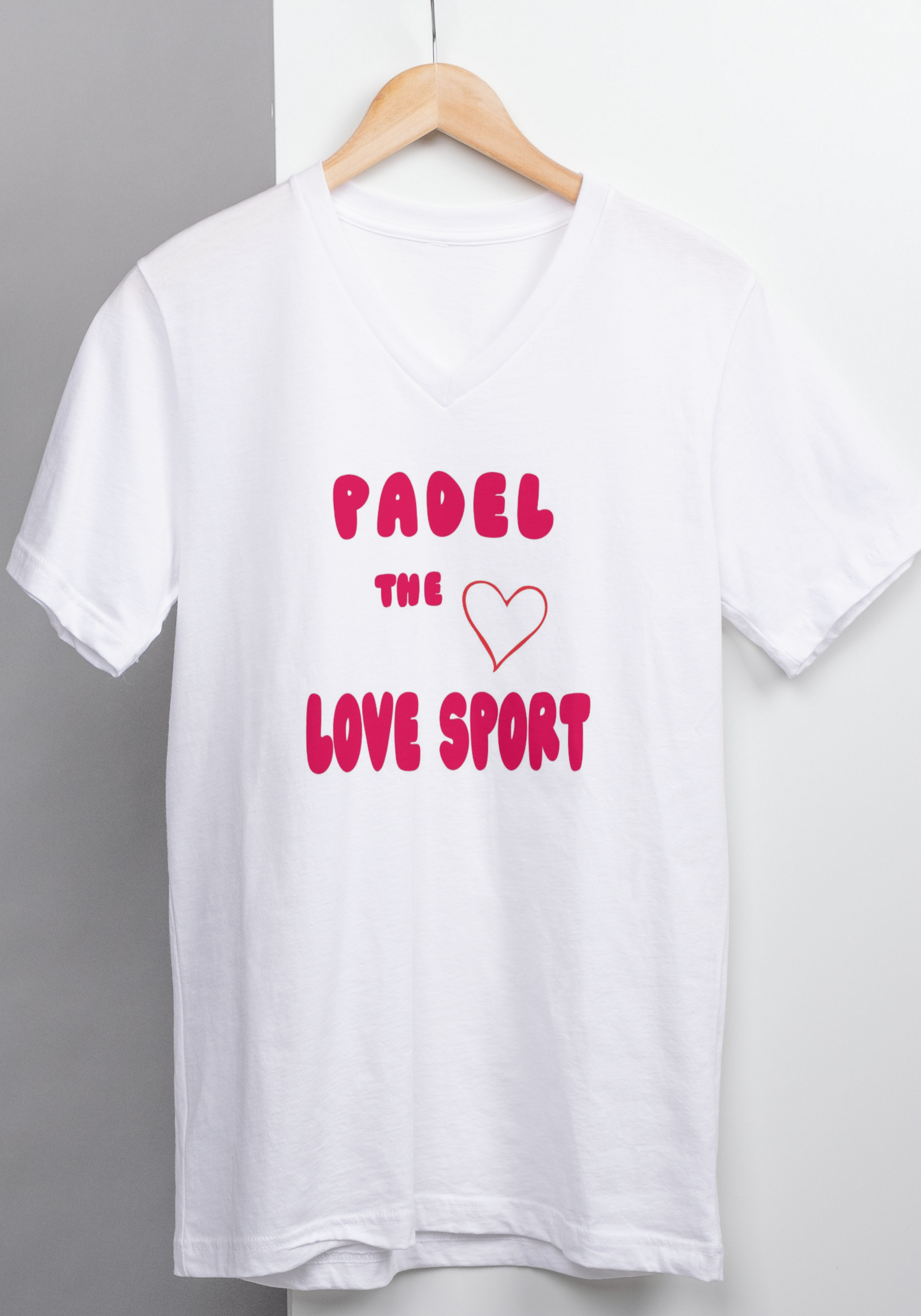Padel the Love Sport - Red puff letters & red heart Unisex T-shirt