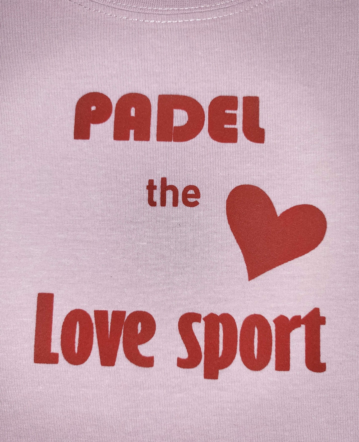 Padel the Love Sport - Red puff letters & red heart Unisex T-shirt